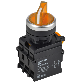 Переключатель с подсветкой на 2 положения IEK MASTER MI-SW60-11XD-3-14-2-K05 1NO+1NC жёлтый