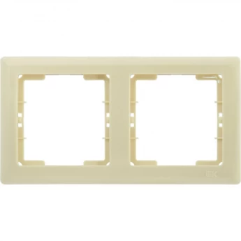 Рамка 2-местная горизонтальная IEK РГ-2-БК BOLERO кремовый - EMB20-K33