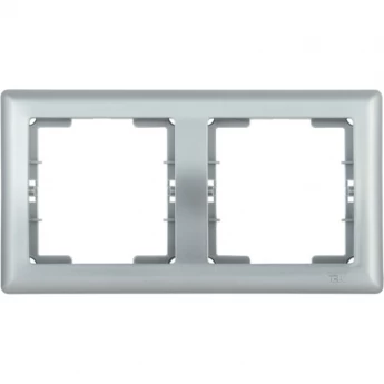 Рамка 2-местная горизонтальная IEK РГ-2-БС BOLERO серебряный - EMB20-K23