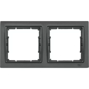 Рамка 2-местная квадратная IEK РУ-2-БА BOLERO Q1 антрацит - EMB22-K95-Q1