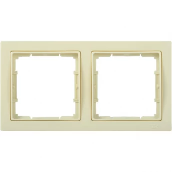 Рамка 2-местная квадратная IEK РУ-2-БК BOLERO Q1 кремовый - EMB22-K33-Q1