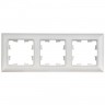 Рамка 3-местная IEK BRITE РУ-3-БрАБ арктич. бел./белая BR-M32-12-K91
