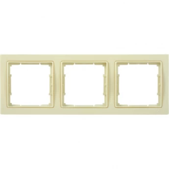 Рамка 3-местная квадратная IEK РУ-3-БК BOLERO Q1 кремовый - EMB32-K33-Q1