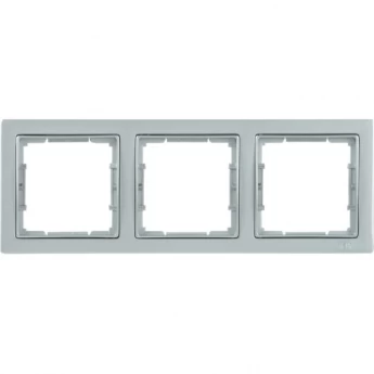 Рамка 3-местная квадратная IEK РУ-3-БС BOLERO Q1 серебряный - EMB32-K23-Q1