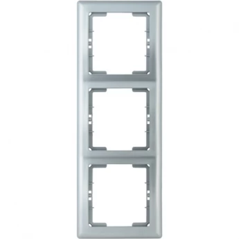 Рамка 3-местная вертикальная IEK РВ-3-БС BOLERO серебряный - EMB31-K23