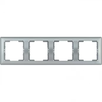 Рамка 4-местная горизонтальная IEK РГ-4-БС BOLERO серебряный - EMB40-K23