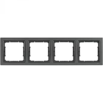 Рамка 4-местная квадратная IEK РУ-4-БА BOLERO Q1 антрацит - EMB42-K95-Q1