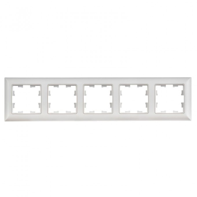 Рамка 5-местная IEK BRITE РУ-5-БрАБ арктич. бел./белый BR-M52-12-K91