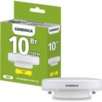 Светодиодная лампа IEK GENERICA T80 таблетка 10Вт 230В 3000К GX53
