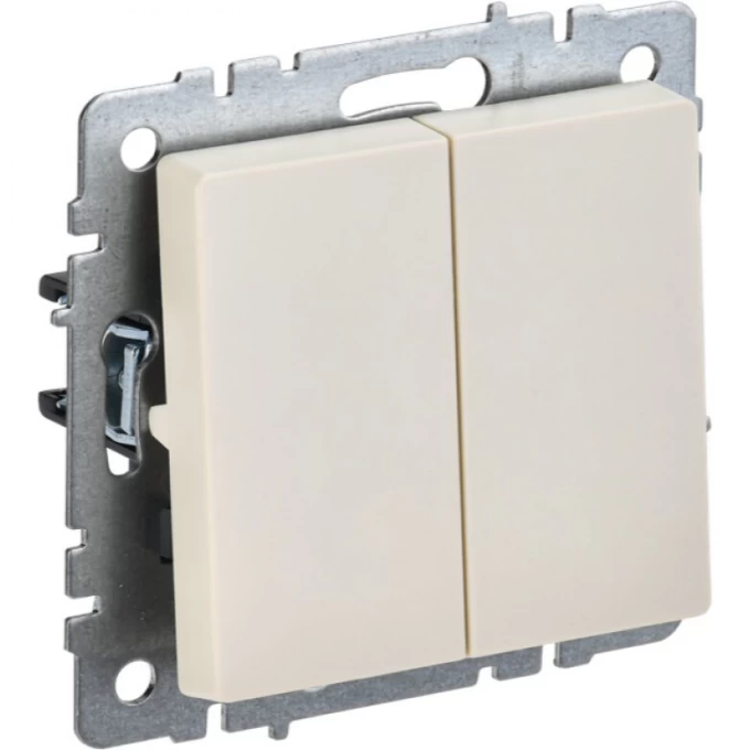 Выключатель 2-клавишный проходной IEK BRITE 10А ВС10-2-6-БрКр бежевый - BR-V22-0-10-K10 Выключатель 2-клавишный проходной IEK BRITE 10А ВС10-2-6-БрКр бежевый - BR-V22-0-10-K10