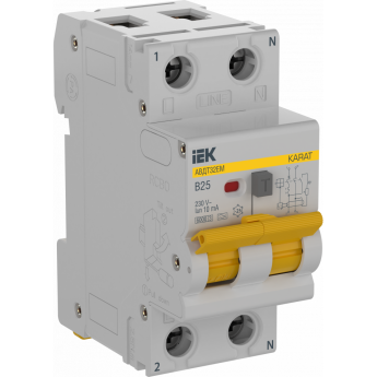 Выключатель автоматический IEK KARAT KA-VD14-1-025-B-010-A дифференциального тока B 25А 10мА тип A АВДТ32EM Выключатель автоматический IEK KARAT KA-VD14-1-025-B-010-A дифференциального тока B 25А 10мА тип A АВДТ32EM